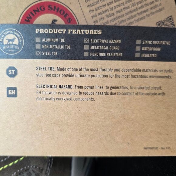 NIB Irish Setter Work Men\'s Afton Oxford Steel Toe Work Boot 83106 sz 10 main image 6
